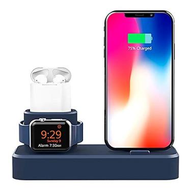Imagem de Dock Azul Silicone Suporte P/Apple Watch X Xr Xs Max