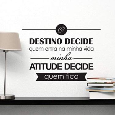 Imagem de Adesivo De Parede Frase Destino E Atitude 80x50cm