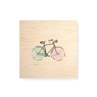 Imagem de Arte Maníacos Quadro decorativo com moldura caixa branca em Madeira - Bike Fundo Branco - 30x30cm