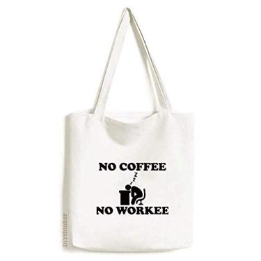 Imagem de Bolsa de lona sem café sem Workee com design de escritório, bolsa de compras, bolsa casual