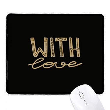 Imagem de Mousepad com citação dourada e escrita à mão, preto, borda costurada, antiderrapante, jogo