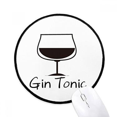 Imagem de Mouse pad contornado de Gin Tonic coquetel mesa mesa escritório tapete redondo para computador