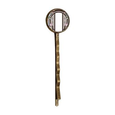 Imagem de Arco de cabelo retrô de metal com flor azul da cultura chinesa