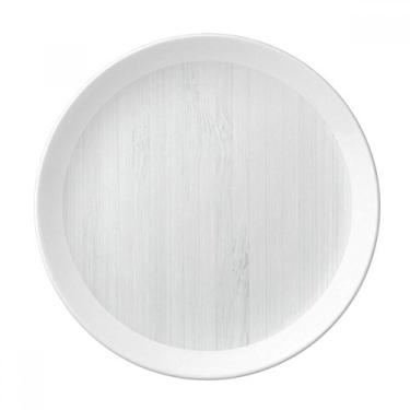 Imagem de Prato de fundo de madeira branca com estampa de veias de porcelana decorativa Salver louças de jantar