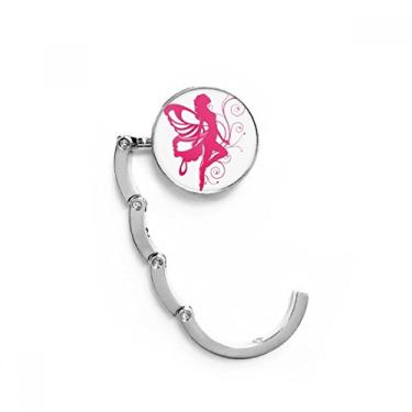 Imagem de Gancho de mesa de borboleta com asa rosa lindo anjo decorativo fecho dobrável gancho