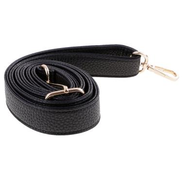 Imagem de kowaku Bolsa transversal de couro de poliuretano, alça de ombro, alça de substituição, 135 cm, preta