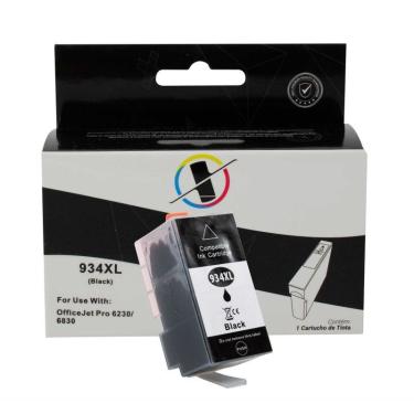 Imagem de Cartucho Black compatível para impressora hp Officejet Pro 6230 6830 modelo 934XL 58 ml Preto