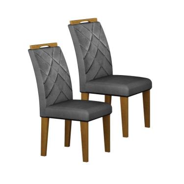 Imagem de Kit 2 Cadeiras para Sala de Jantar Larissa freijo/cinza