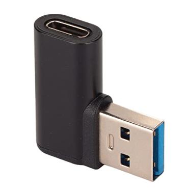 Imagem de Adaptador USB 3.0 Fêmea 10GB PS Plug and Play USB 3.0 para Adaptador de Telefone Celular Tipo C de 90 Graus (Preto)