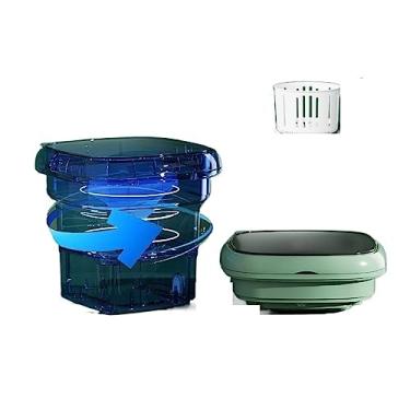 Imagem de Poderosa máquina de lavar portátil pequena máquina de lavar dobrável máquina de lavar portátil máquina de lavar de dupla finalidade toque roupas máquina de lavar dobrável (cor: atualização verde)