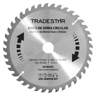 Imagem de Disco Lamina Serra Circular P/ Madeira 110x20mm Makita 40 Dentes