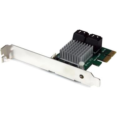 Imagem de StarTech. com 4 portas PCI Express 2.0 SATA III 6Gbps RAID cartão controlador com HyperDuo SSD hierárquico - adaptador de controlador PCIe SATA 3, TAA (PEXSAT34RH)
