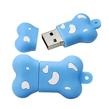 Imagem de Flash Drives USB em forma de osso de 128 GB, pen drive de memória, pen drives pen drives USB Flash Disk Pen Drive U Disk USB 2.0 Pen Drive PenDrive (azul)