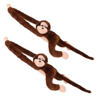 Imagem de BRIGHTFUFU 2 Unidades boneca de macaco de braço longo travesseiro fofo de criança almofada traseira de pelúcia pendurado decorar boneca de pelúcia Brinquedo filho gibões pp algodão