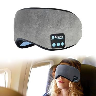Imagem de Máscara de olho Bluetooth para fones de ouvido para dormir, máscara de sono sem fio blackout com alto-falantes ultrafinos, acessórios para fones de ouvido para dormir para viagens de avião