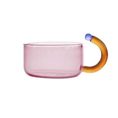 Imagem de Chaleira de vidro 368 g/400 ml, bule de chá com infusor removível, chaleira colorida transparente, bule de chá florescendo e folhas soltas máquina de chá para acampamento, viagens (xícara de chá rosa