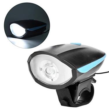 Imagem de Luz de bicicleta, luz de aviso de bicicleta em ABS, para passeios noturnos, escalada, acampamento e amantes ao ar livre, luz de buzina dianteira de bicicleta(azul)