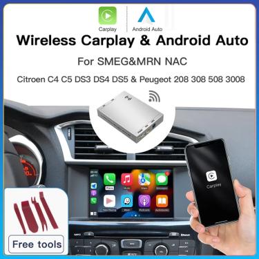 Imagem de Adaptador Apple Carplay sem fio  suporte à câmera reversa  Android Auto  Peugeot Citroen SMEG MRN