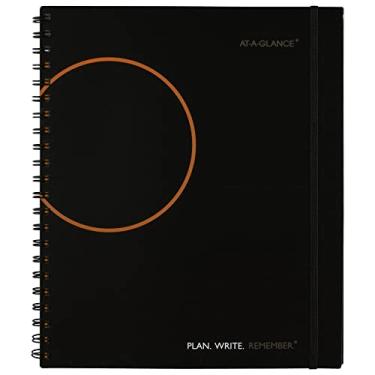 Imagem de Caderno de planejamento da AT-A-GLANCE, sem data, 21 x 28 cm, grande, plano. Escreva. Lembre-se: com calendários de referência, preto (70620905)