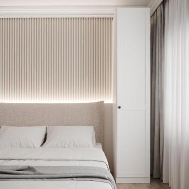 Imagem de Guarda Roupa Modulado 1 Porta Americana Direita com 6 Prateleiras Hera Cabecasa Madeiramadeira Branco Geada