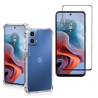 Imagem de Kit Capa Anti Impacto e Película de Vidro 3D 9D Compatível Com Motorola Moto G34