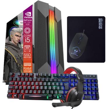 Imagem de Computador Gamer TOB Core i5 SSD 480GB 16GB VGA GT730 4GB Windows 10 Pro Trial + Teclado/Mouse + Mouse Pad + Headset