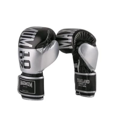 Imagem de Par Luva Oz Maximum Boxe Tailandes Muay Thai Kickboxing (14oz, Preto-Prata)