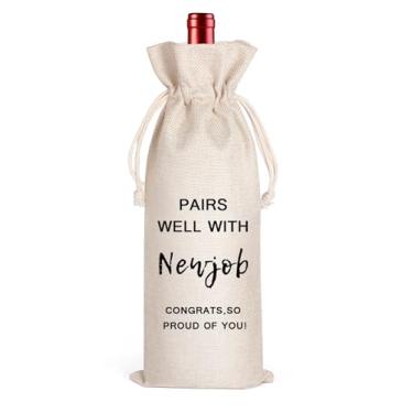 Imagem de LANBAIHE Bolsa de presente de vinho, presente de vinho para marido, esposa, filho, filha, colega, superior e vizinho, saco de vinho para novo emprego