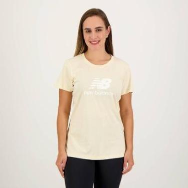 Imagem de Camiseta New Balance Essentials Basic Feminina Creme-Feminino