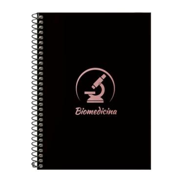 Imagem de Caderno Colegial 1 Matéria Profissões Biomedicina (Preto e Rosê)