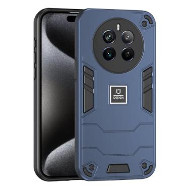 Imagem de Kukoufey Capa de telefone compatível com Realme 12 Pro 5G, compatível com Realme 12 Pro+ 5G RMX3840, capa protetora 2 em 1 de camada dupla TPU + PC azul