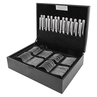 Imagem de WOLFF - Faqueiro de Aço Inox Pérola 101 Peças Com Estojo - Jogos de Talheres - Mesa Posta - Utensílios de Cozinha, Enxoval, Casamento, Decoração