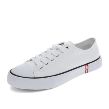 Imagem de Levi's Tênis feminino casual de lona com cadarço, Branco, 36