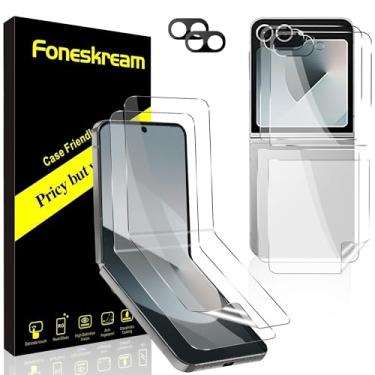 Imagem de Foneskream [Pacote com 2 + 2 + 2] TPU macio compatível com Samsung Galaxy Z Flip 6 protetor de tela de 6,7 polegadas + protetor de lente da câmera [sem bolhas] [antiarranhões] [Samsung Galaxy Z Flip 5
