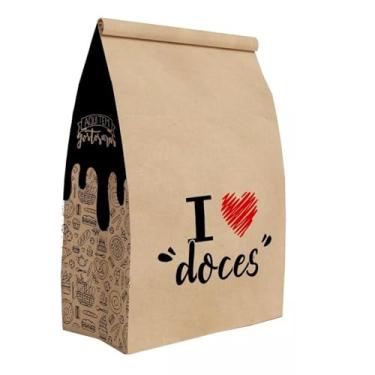 Imagem de 100 Saco Embalagem Kraft Delivery Ifood Doces Pudim Brigadeiro Doceria Cookies Donuts Saco Delivery Confeitaria Doce Ifood - PP