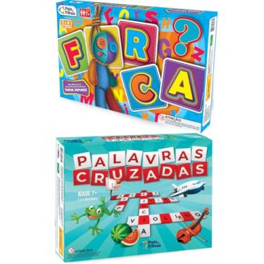 Imagem de Kit com 2 Jogos de Tabuleiro Palavras Cruzadas + Forca - Pais e Filhos