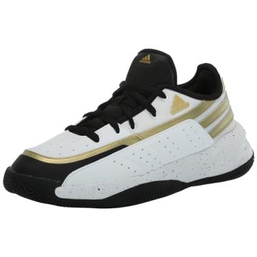Imagem de adidas Tênis unissex adulto Front Court, Branco/preto/dourado metálico, 8.5 Women/7.5 Men