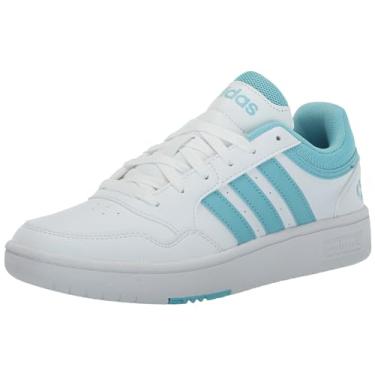 Imagem de adidas Originals Tênis feminino Hoops 3.0 Low, Branco/cor do fornecedor/cor do fornecedor, 41