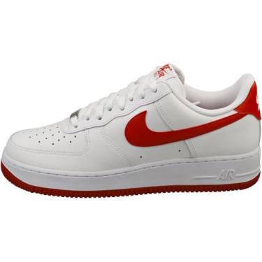 Imagem de Nike Tênis masculino Air Force 1 '07, Branco/Branco/Vermelho Dragão, 45