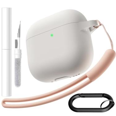 Imagem de Brujula Capa protetora de silicone para AirPods 4 com ANC, compatível com AirPods 4ª geração 2024 (Starlight, AirPods 4 com ANC)