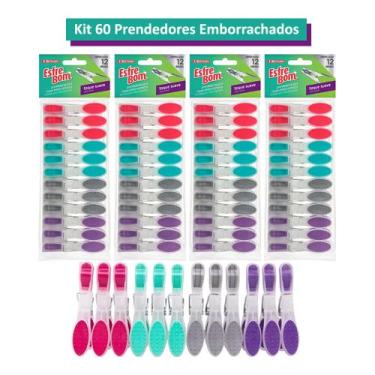 Imagem de Grampo De Roupa Emborrachado Kit 60 Pregador Resistente - Betanin