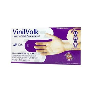 Imagem de Luva Volk VINIL - c/100 unidades - Sem amido - G