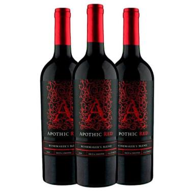 Imagem de Kit 3 Garrafas Vinho Tinto Apothic Red Blend 750ml