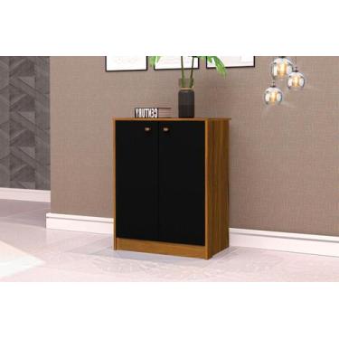 Imagem de Armário Organizador Multiuso Balcão 2 Portas Office Escritório Preto c