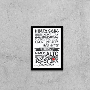 Imagem de Quadro Frases Sobre Família 24x18cm - Quadros On-line, Madeira preta