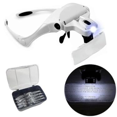 Imagem de Lupa Cabeça Profissional Óculos Aumento Leitura Estética Eletrônica Artesanato Robótica