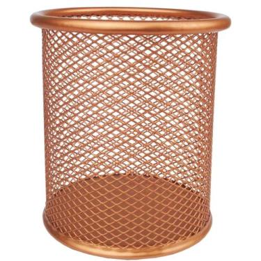 Imagem de Porta Lapis Aramado Redondo Rose Gold 10cm, Porta Treco, Porta Caneta 