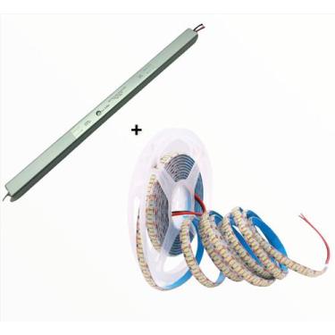 Imagem de Fita Led 2835 240Leds/m IP20  metros + Fonte Drive 6a 72w 12v Fina - L