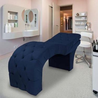 Imagem de Maca Estética Estofada Reclinável Ergonômica Veludo Vanessa - Black Ho