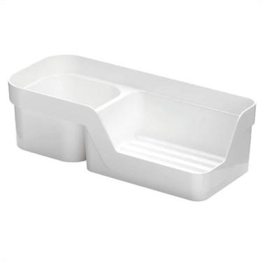 Imagem de Porta Detergente e Esponja Liso Branco Cozinha 20,3x6x8,9 - Nitron